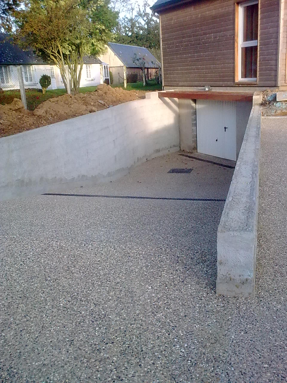 cration mur de soutnement, elevation bloc  bancher